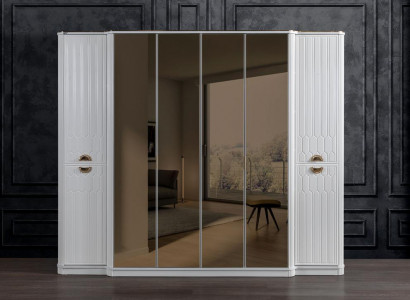 Schlafzimmer Möbel Holz Schrank Kleiderschrank Stil Modern Weiß Neu